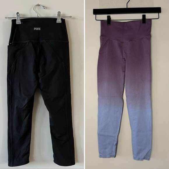 Bundle Victoria’s Secret PINK High Rise w/Pockets & Seamless Dyed Leggings - Picture 1 of 16